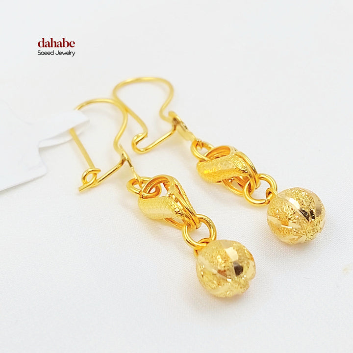 Balls Shankle Earrings Made of 21K Gold by Saeed Jewelry 