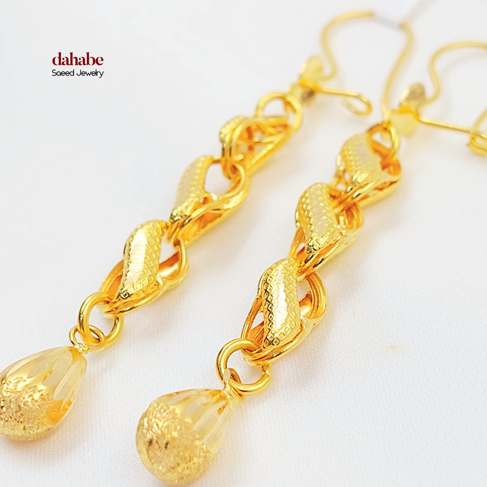 Balls Shankle Earrings Made of 21K Gold by Saeed Jewelry 