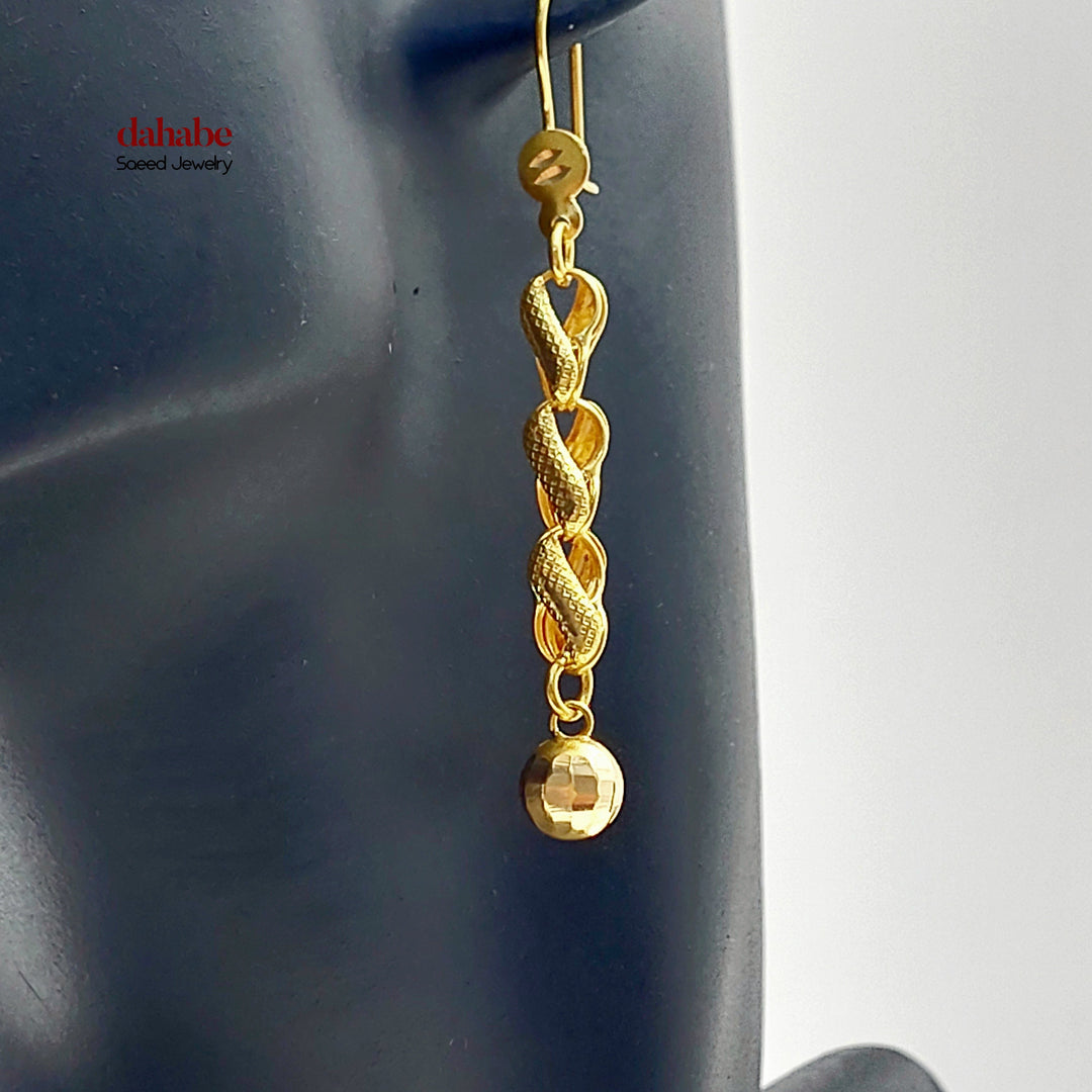 Balls Shankle Earrings Made of 21K Gold by Saeed Jewelry 