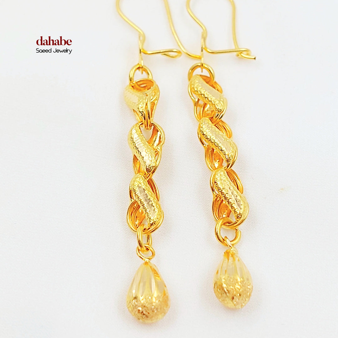 Balls Shankle Earrings Made of 21K Gold by Saeed Jewelry 