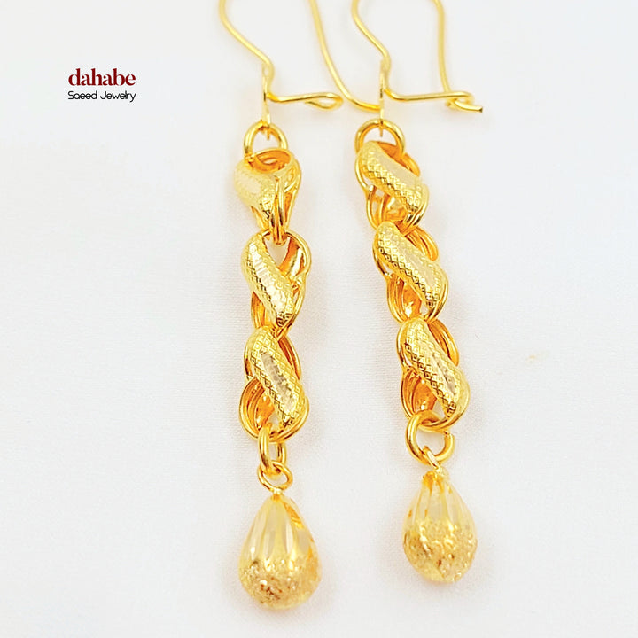 Balls Shankle Earrings Made of 21K Gold by Saeed Jewelry 