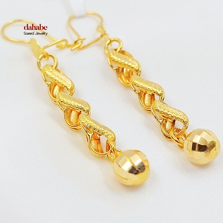 Balls Shankle Earrings Made of 21K Gold by Saeed Jewelry 