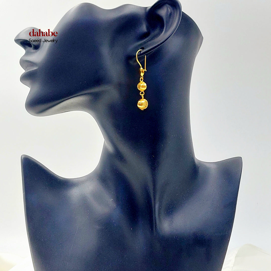 21K حلق مسبحة-مجوهرات الشيخ سعيد-Saeed Jewelry 