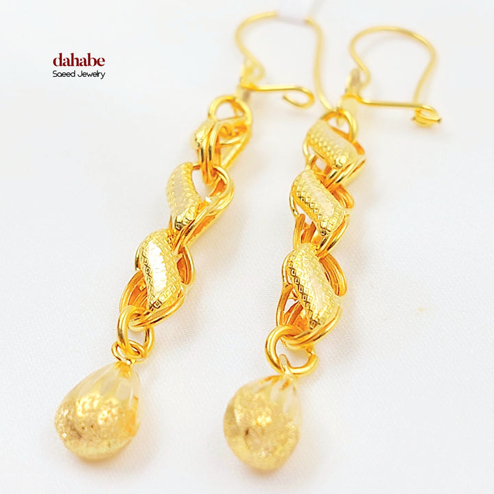 Balls Shankle Earrings Made of 21K Gold by Saeed Jewelry 