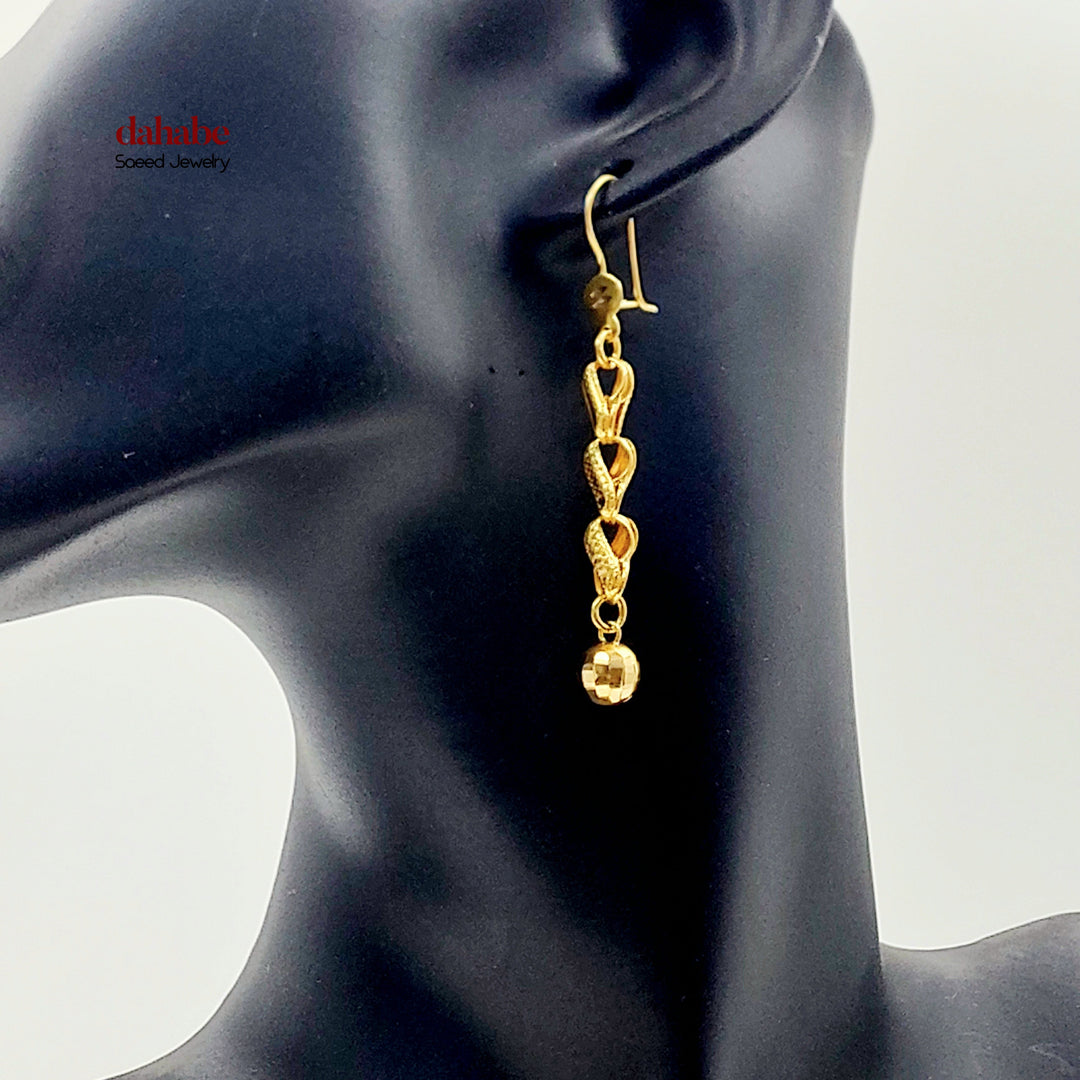 Balls Shankle Earrings Made of 21K Gold by Saeed Jewelry 