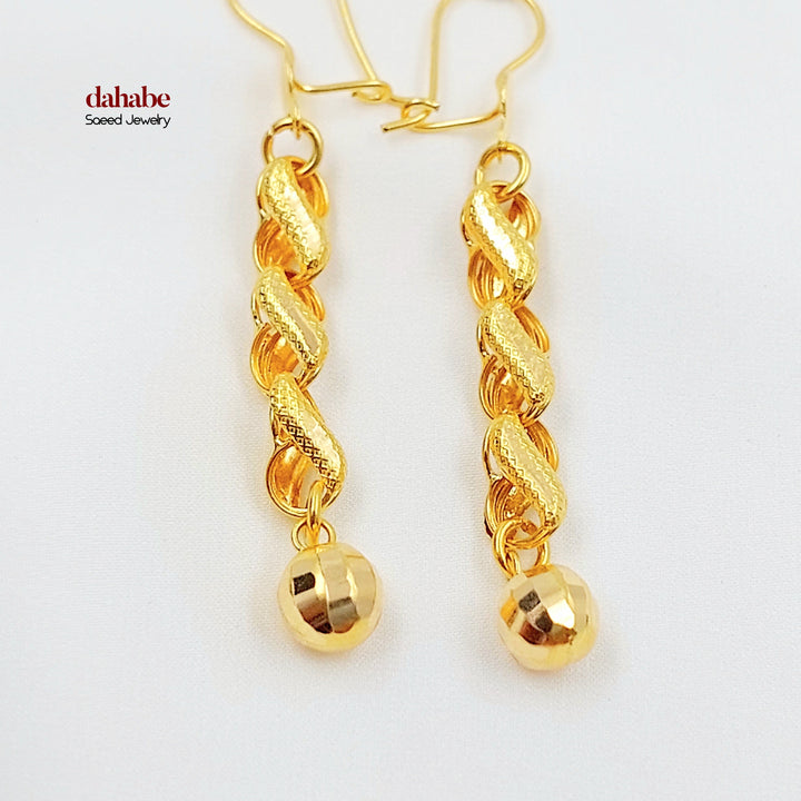 Balls Shankle Earrings Made of 21K Gold by Saeed Jewelry 