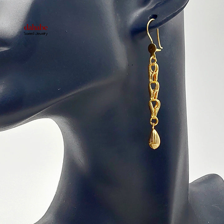 Balls Shankle Earrings Made of 21K Gold by Saeed Jewelry 