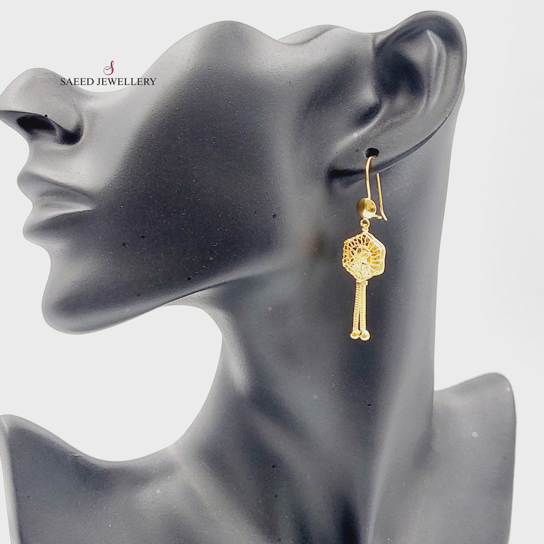 21K Gold Bahraini Earrings by Saeed Jewelry - Image 2