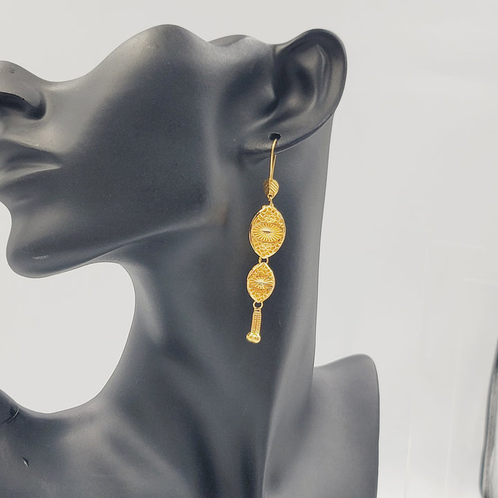 21K حلق بحريني-مجوهرات الشيخ سعيد-Saeed Jewelry 