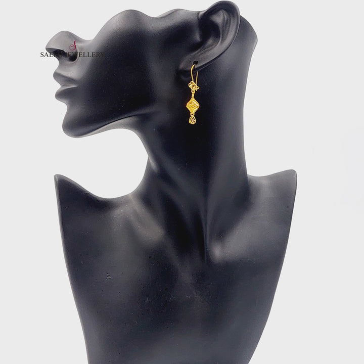 21K Gold Bahraini Earrings by Saeed Jewelry - Image 5