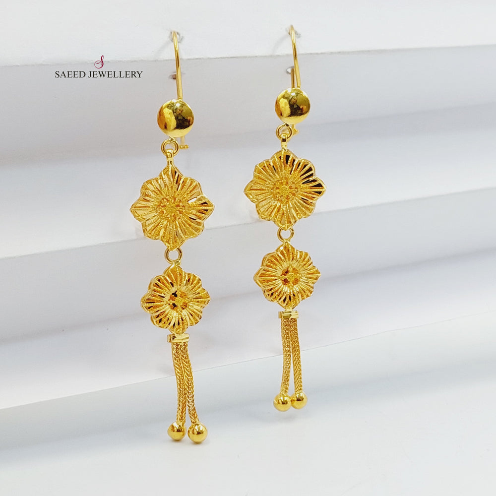 21K Gold Bahraini Earrings by Saeed Jewelry - Image 2