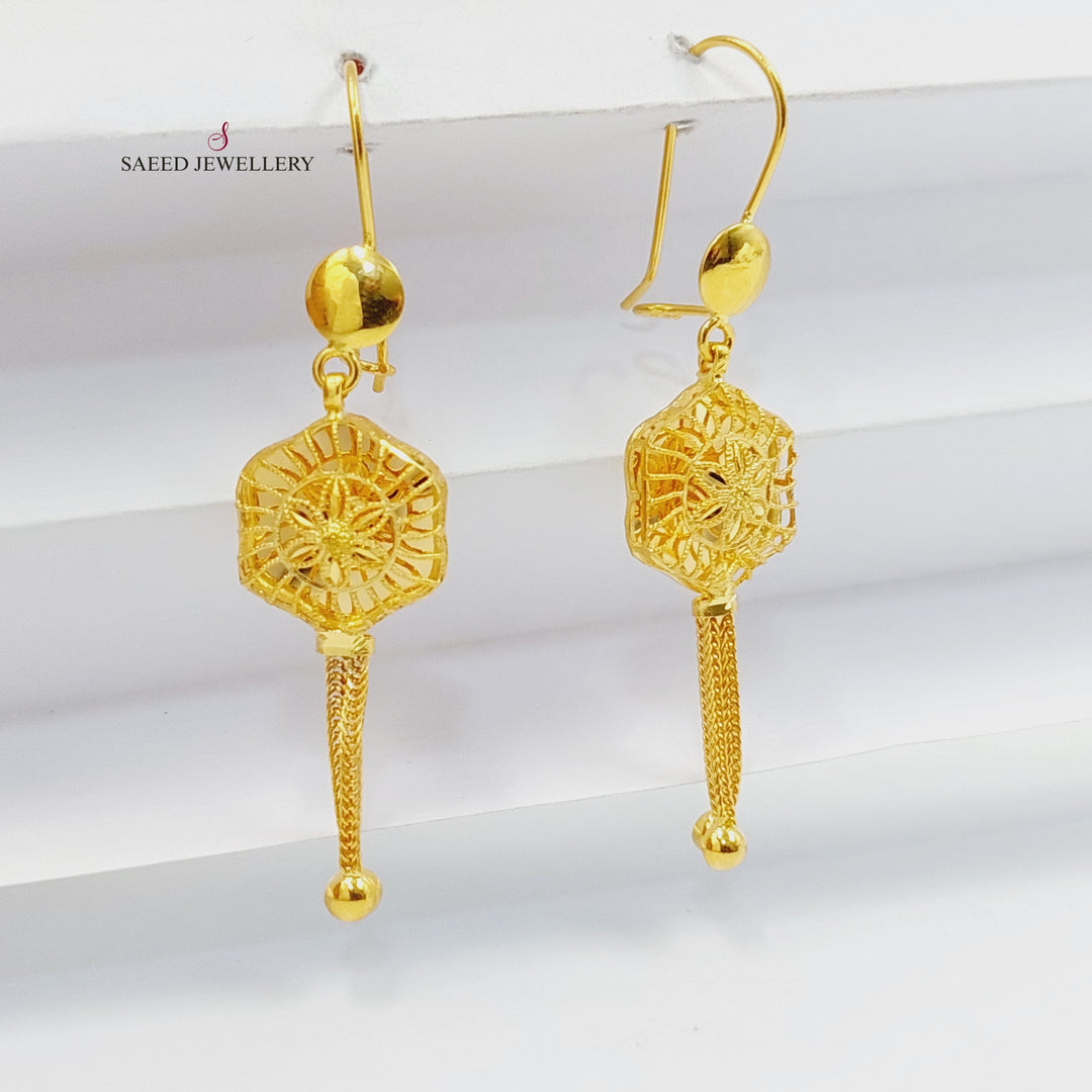 21K Gold Bahraini Earrings by Saeed Jewelry - Image 1