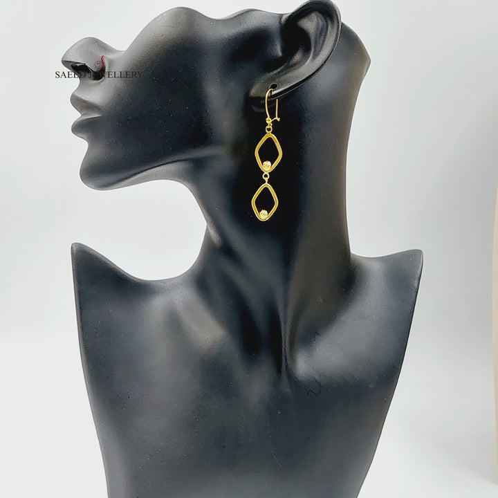 21K Gold Balls Cuban Links Earrings by Saeed Jewelry - Image 5