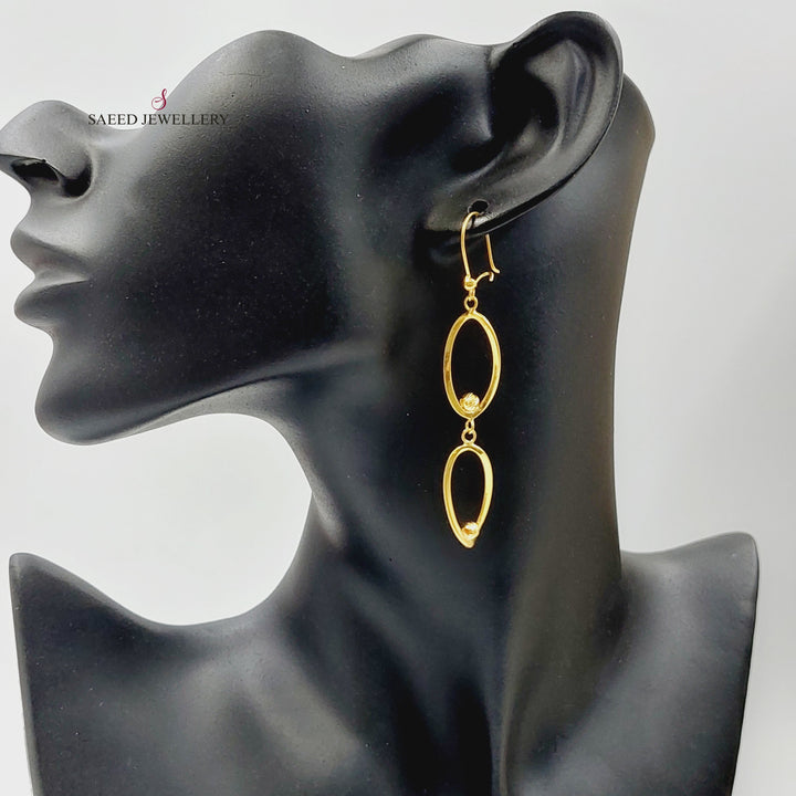 21K Gold Balls Cuban Links Earrings by Saeed Jewelry - Image 2