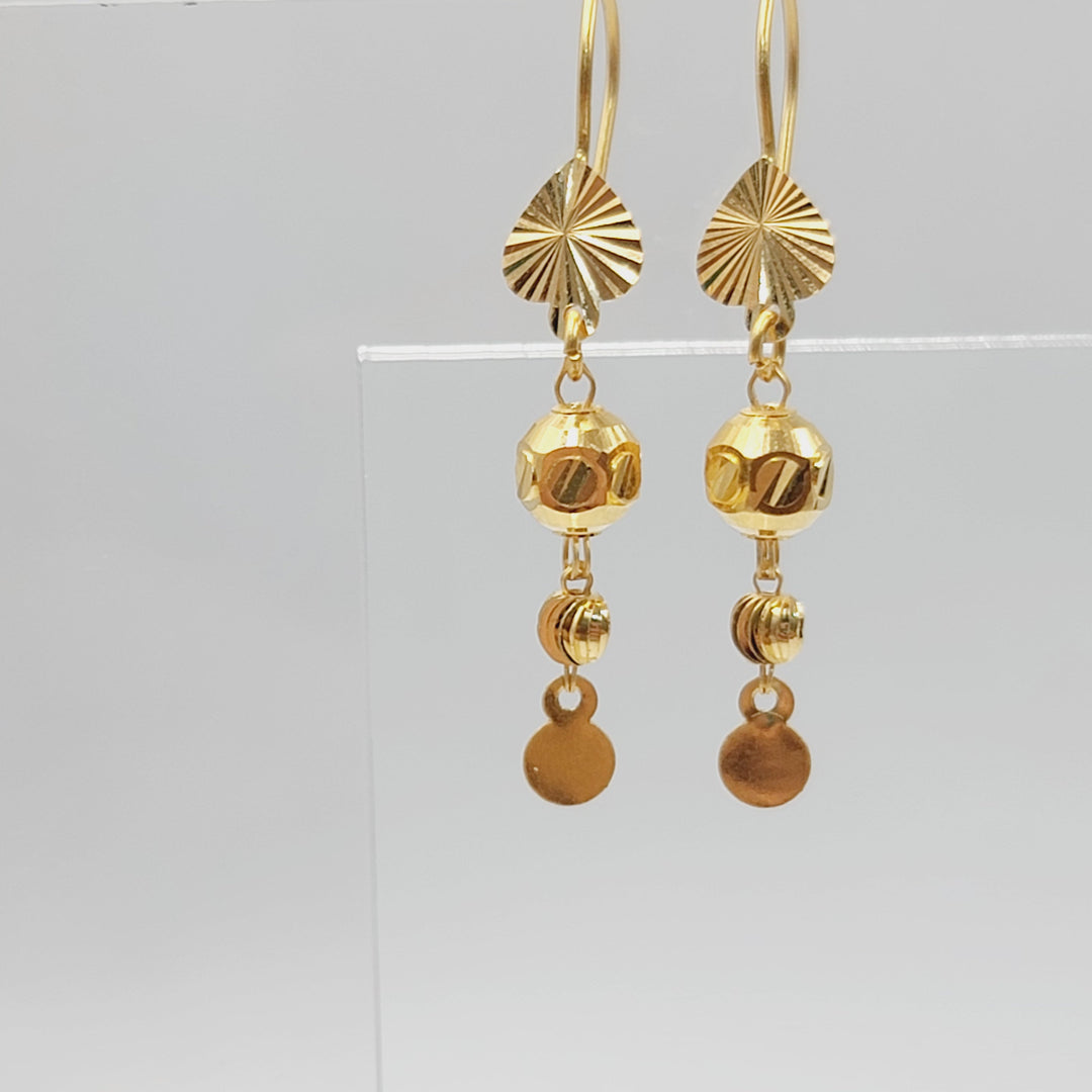 21K حلق طابات-مجوهرات الشيخ سعيد-Saeed Jewelry 