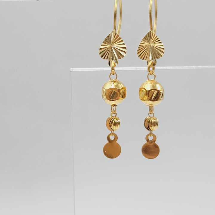 21K حلق طابات-مجوهرات الشيخ سعيد-Saeed Jewelry 