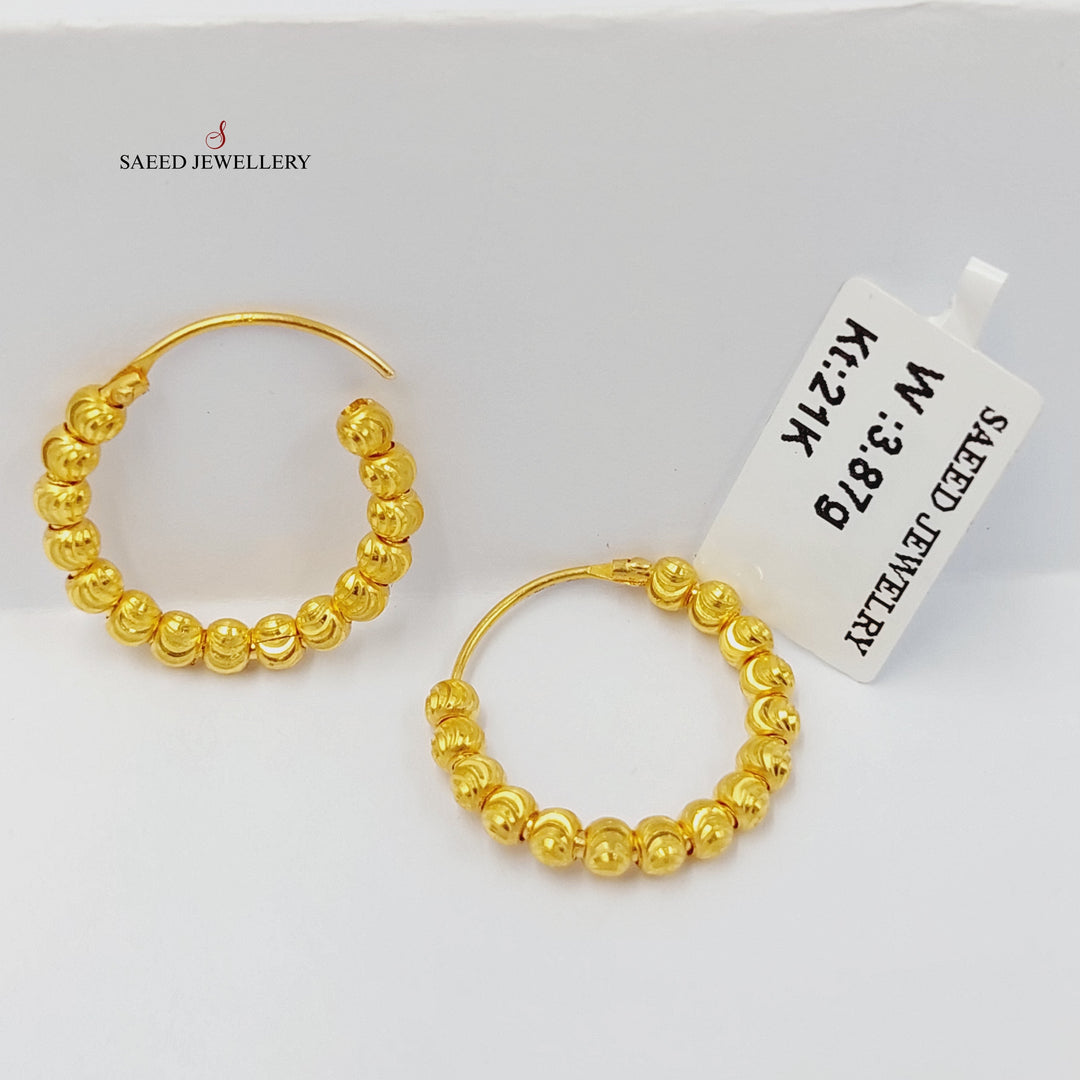 21K Gold Balls Earrings by Saeed Jewelry - Image 3