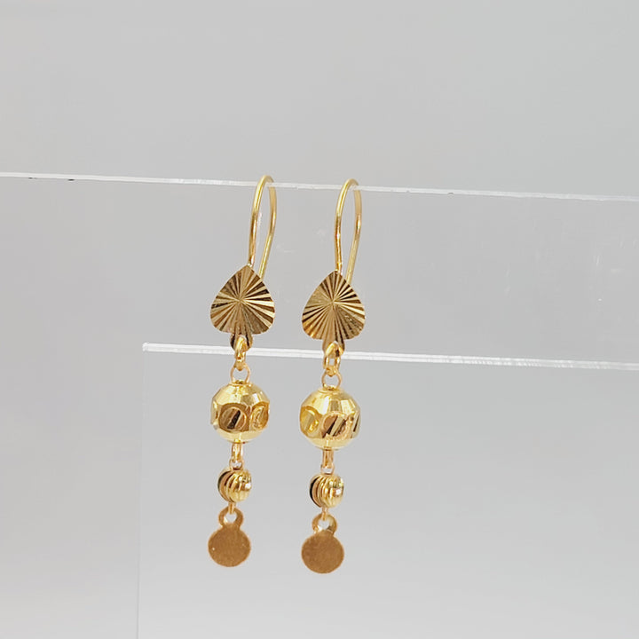 21K حلق طابات-مجوهرات الشيخ سعيد-Saeed Jewelry 