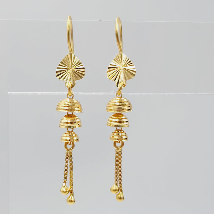 21K حلق جرس-مجوهرات الشيخ سعيد-Saeed Jewelry 