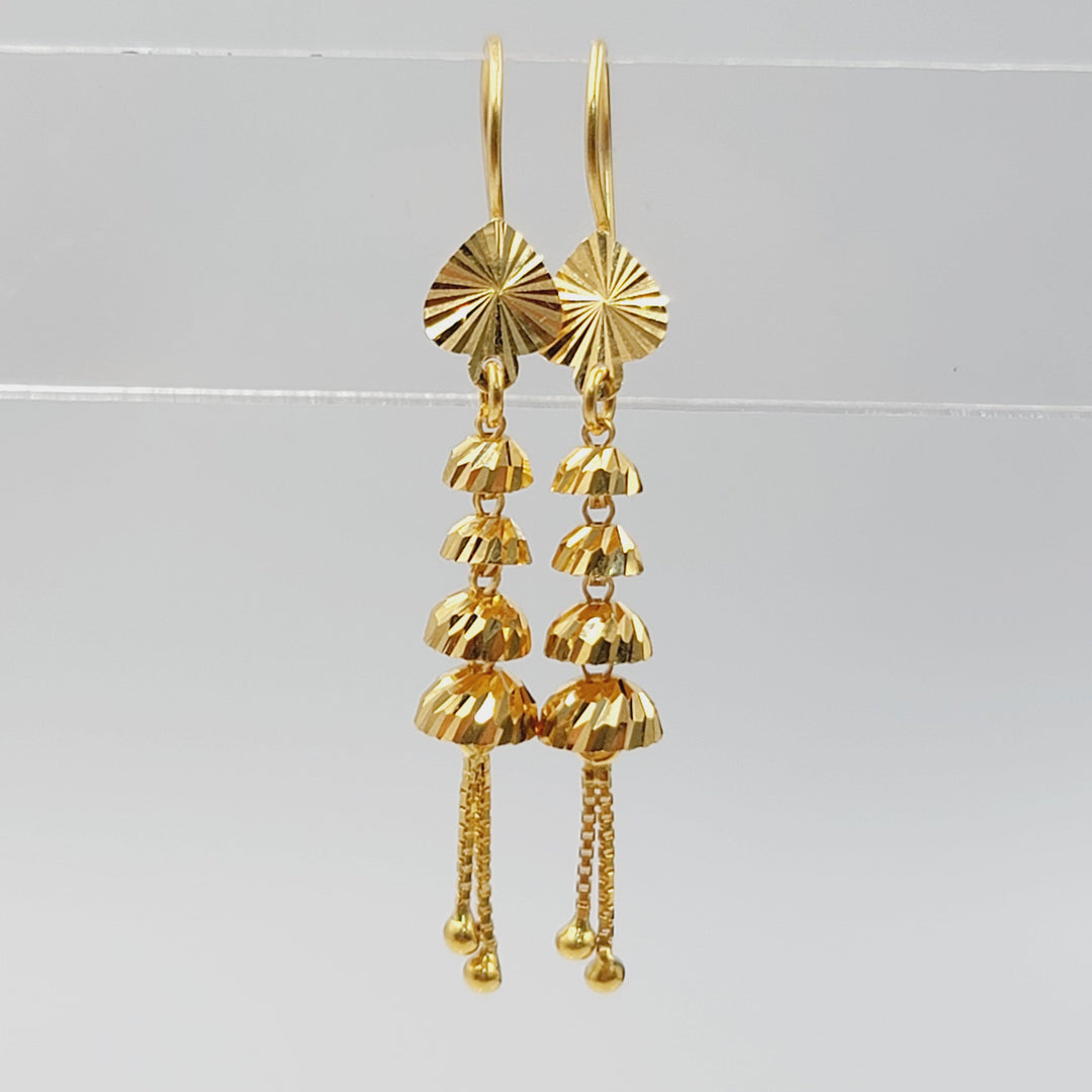 21K حلق جرس-مجوهرات الشيخ سعيد-Saeed Jewelry 