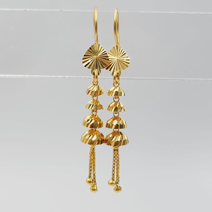 21K حلق جرس-مجوهرات الشيخ سعيد-Saeed Jewelry 