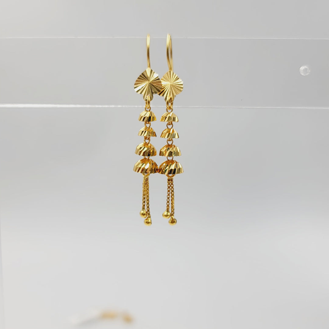 21K حلق جرس-مجوهرات الشيخ سعيد-Saeed Jewelry 