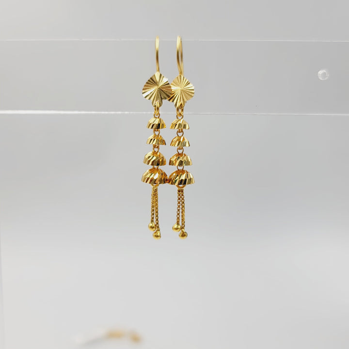 21K حلق جرس-مجوهرات الشيخ سعيد-Saeed Jewelry 