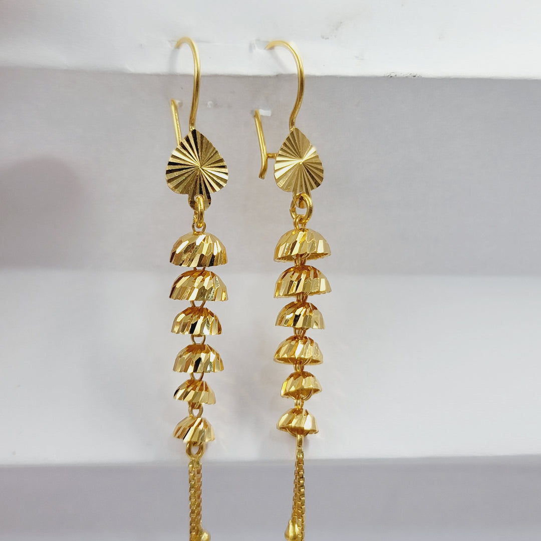 21K حلق جرس-مجوهرات الشيخ سعيد-Saeed Jewelry 