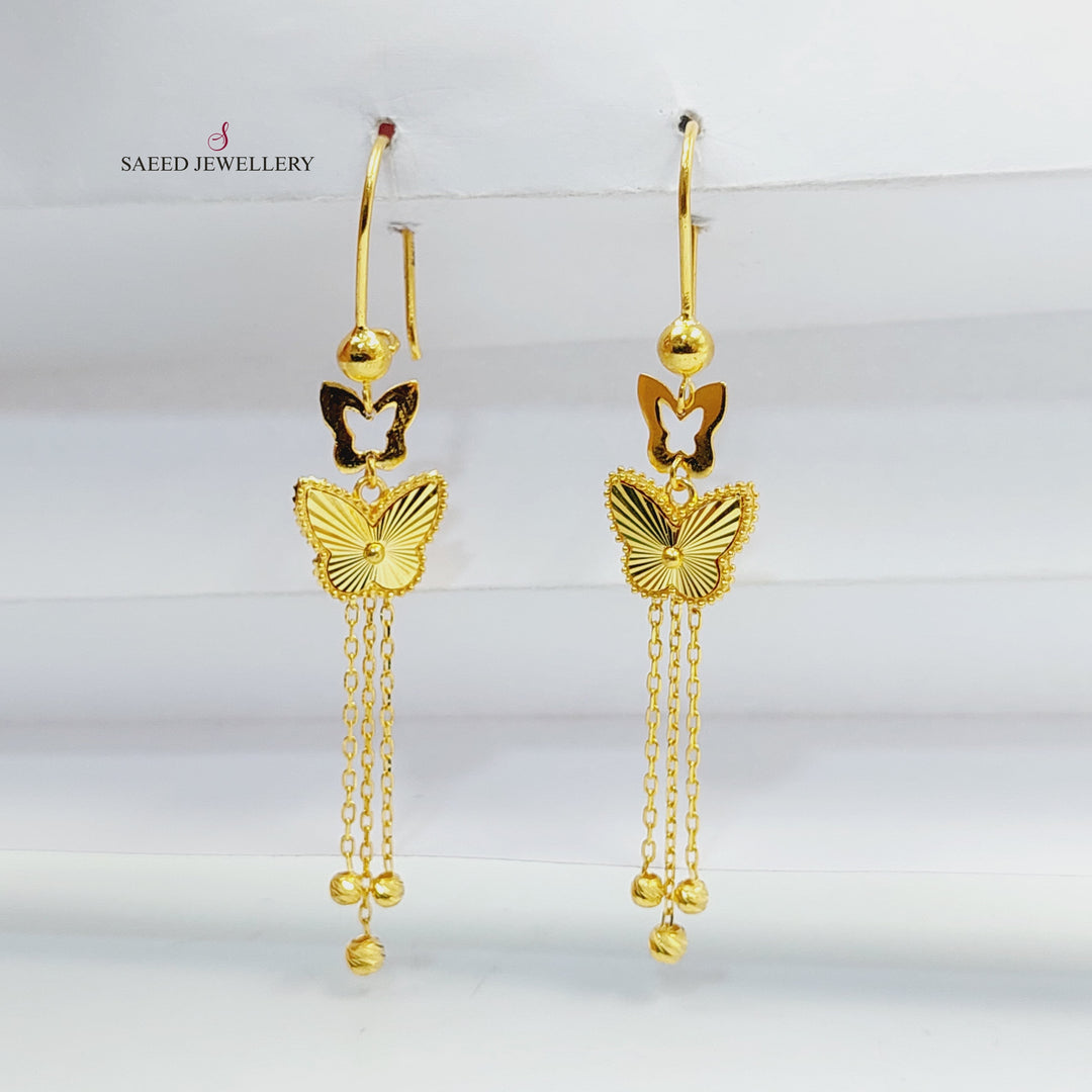 21K Gold Butterfly Earrings by Saeed Jewelry - Image 4