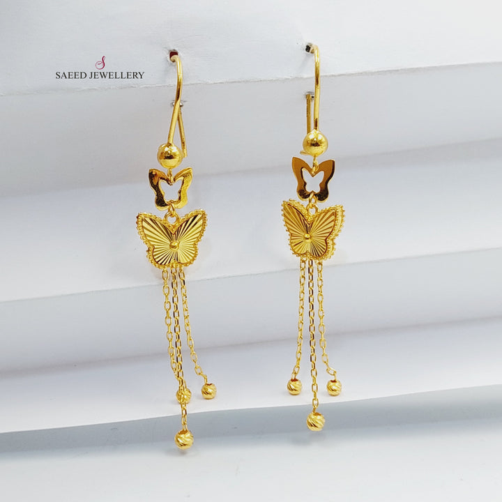 21K Gold Butterfly Earrings by Saeed Jewelry - Image 5