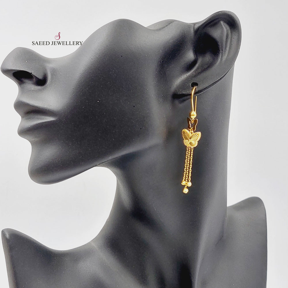 21K Gold Butterfly Earrings by Saeed Jewelry - Image 2