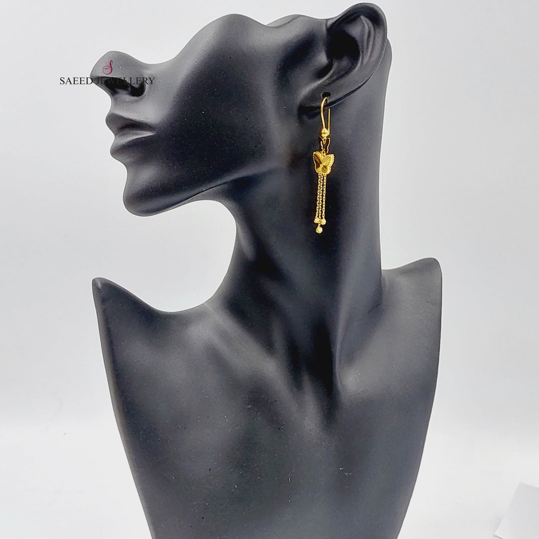 21K Gold Butterfly Earrings by Saeed Jewelry - Image 3