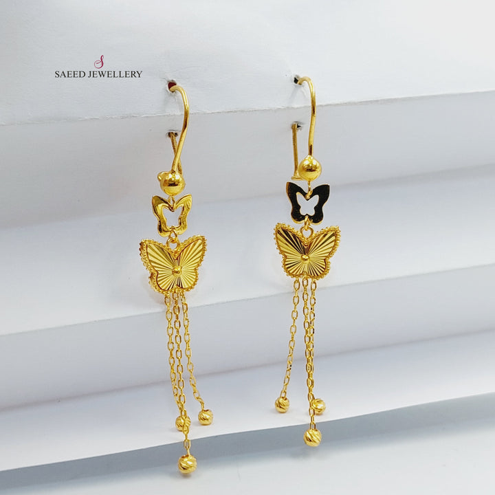 21K Gold Butterfly Earrings by Saeed Jewelry - Image 1