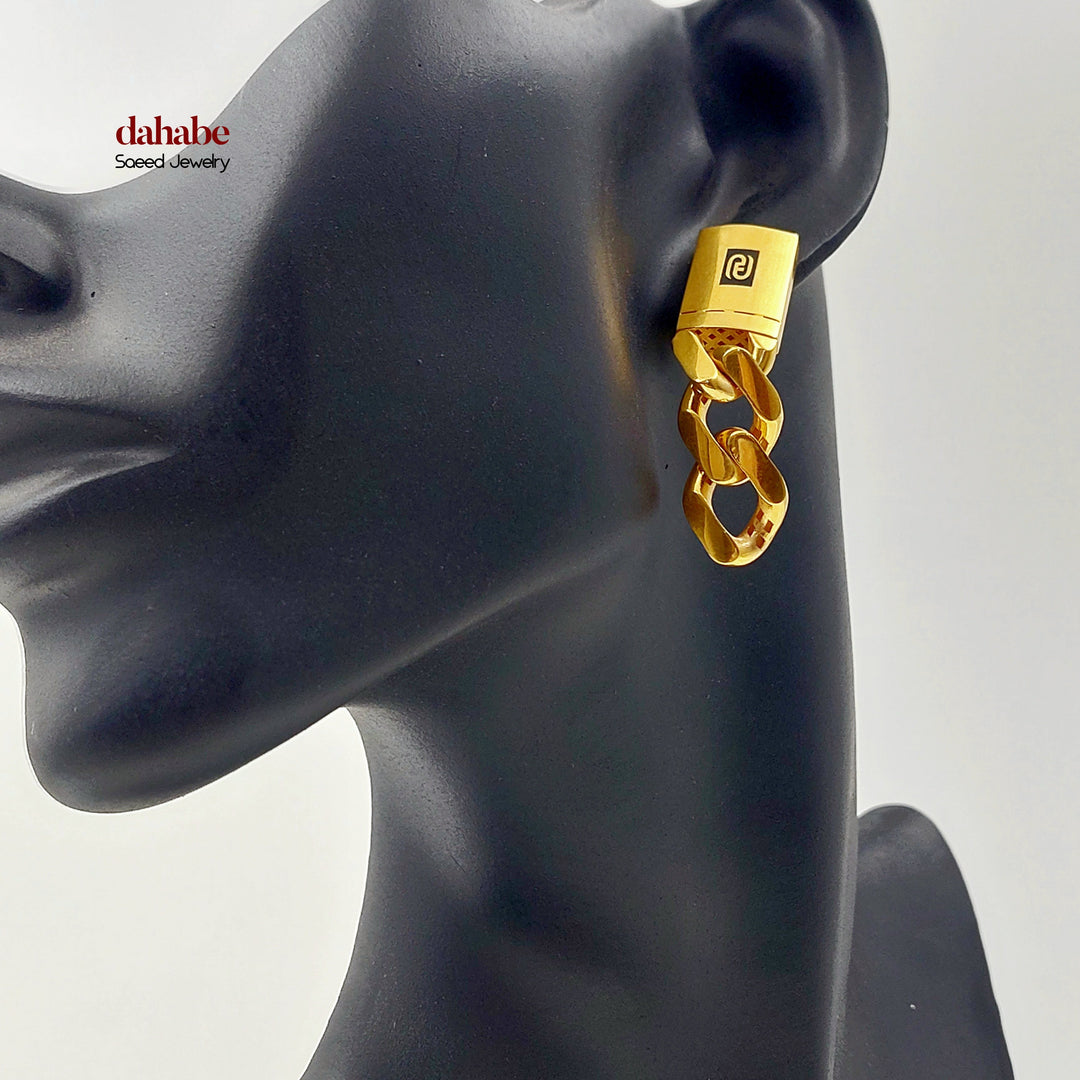21K حلق جنزير-مجوهرات الشيخ سعيد-Saeed Jewelry 