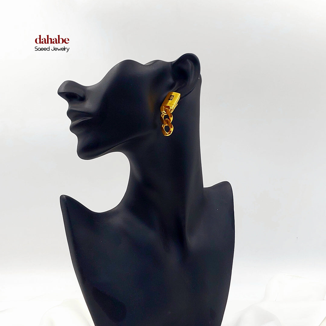 21K حلق جنزير-مجوهرات الشيخ سعيد-Saeed Jewelry 