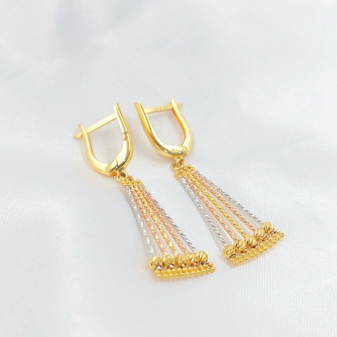 Click Deluxe Earrings Made of 21K Gold by Saeed Jewelry 