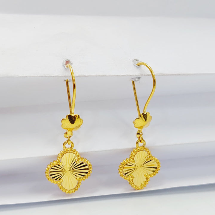 21K Gold Clover Earrings by Saeed Jewelry - Image 1