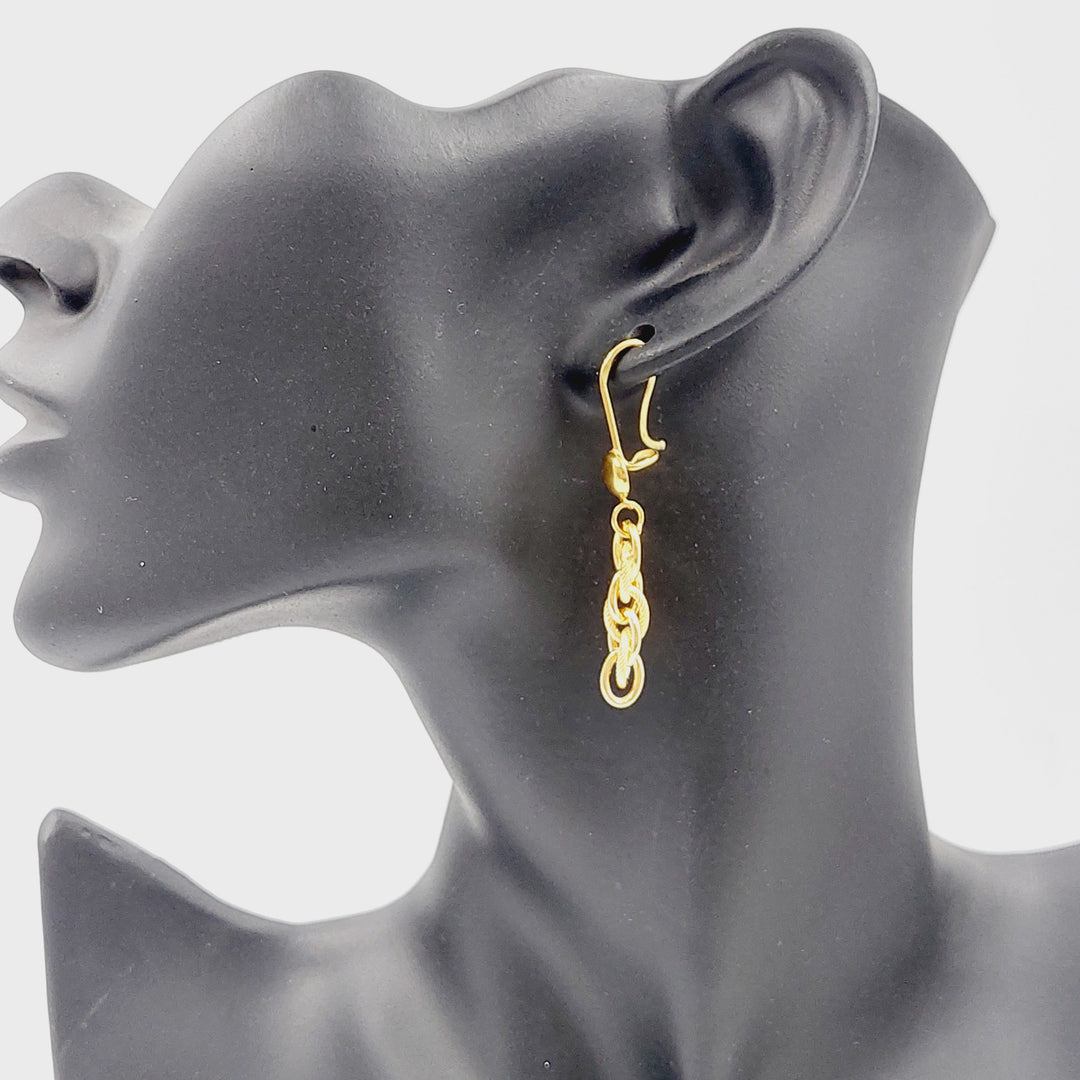 21K Gold Cuban Links Earrings by Saeed Jewelry - Image 2