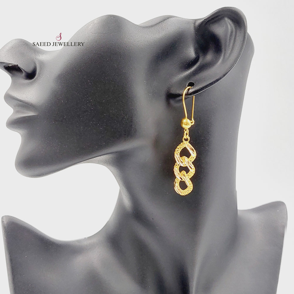 21K Gold Cuban Links Earrings by Saeed Jewelry - Image 2