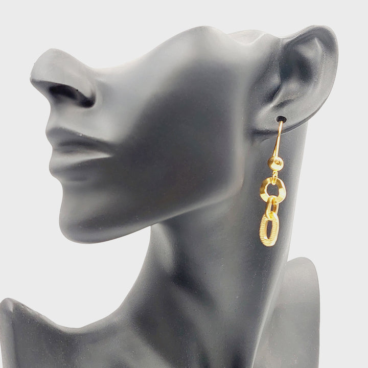 21K Gold Cuban Links Earrings by Saeed Jewelry - Image 4