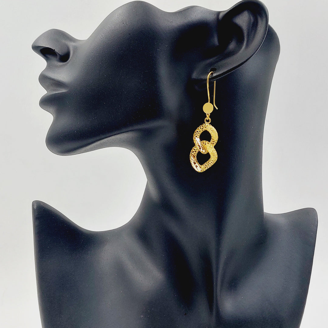 Cuban Links Earrings Made of 21K Gold by Saeed Jewelry 