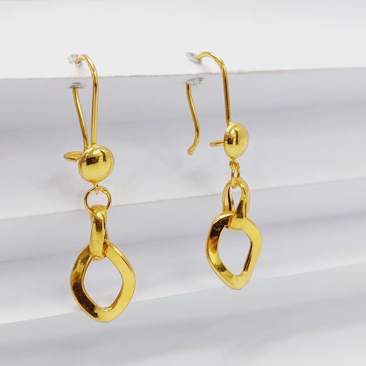 21K Gold Cuban Links Earrings by Saeed Jewelry - Image 4