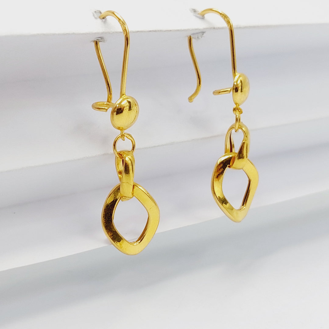 21K Gold Cuban Links Earrings by Saeed Jewelry - Image 5