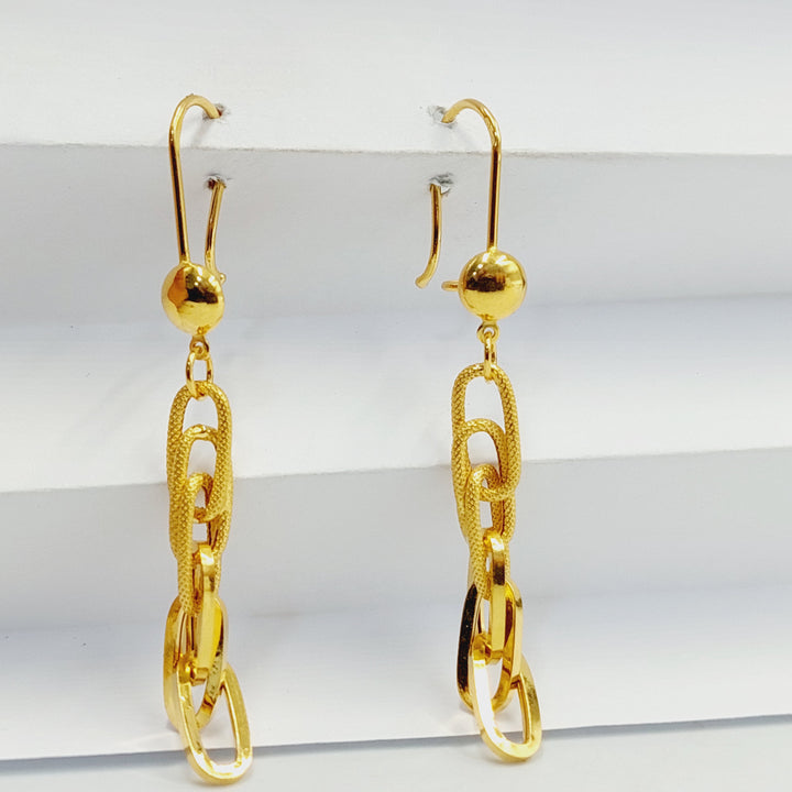 21K Gold Cuban Links Earrings by Saeed Jewelry - Image 1