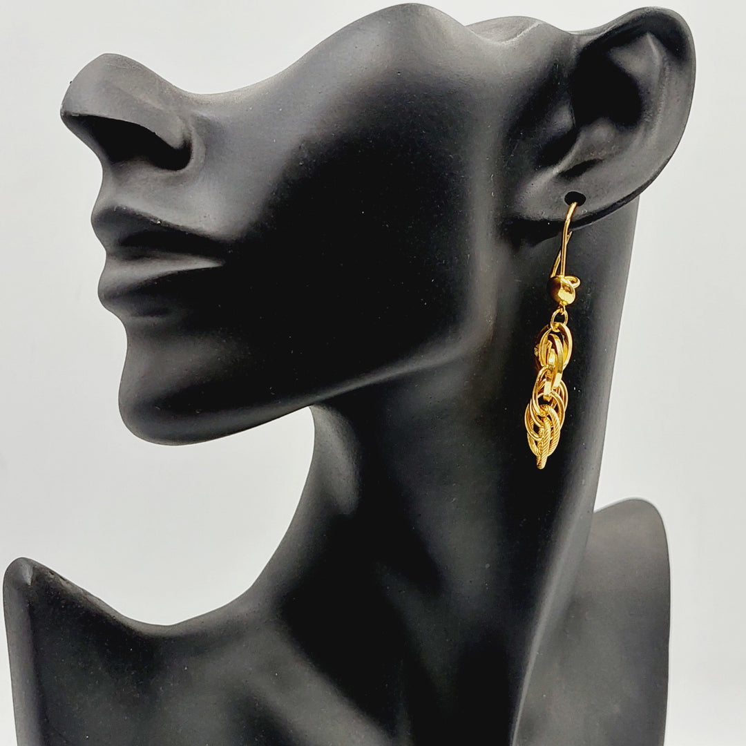 21K Gold Cuban Links Earrings by Saeed Jewelry - Image 2