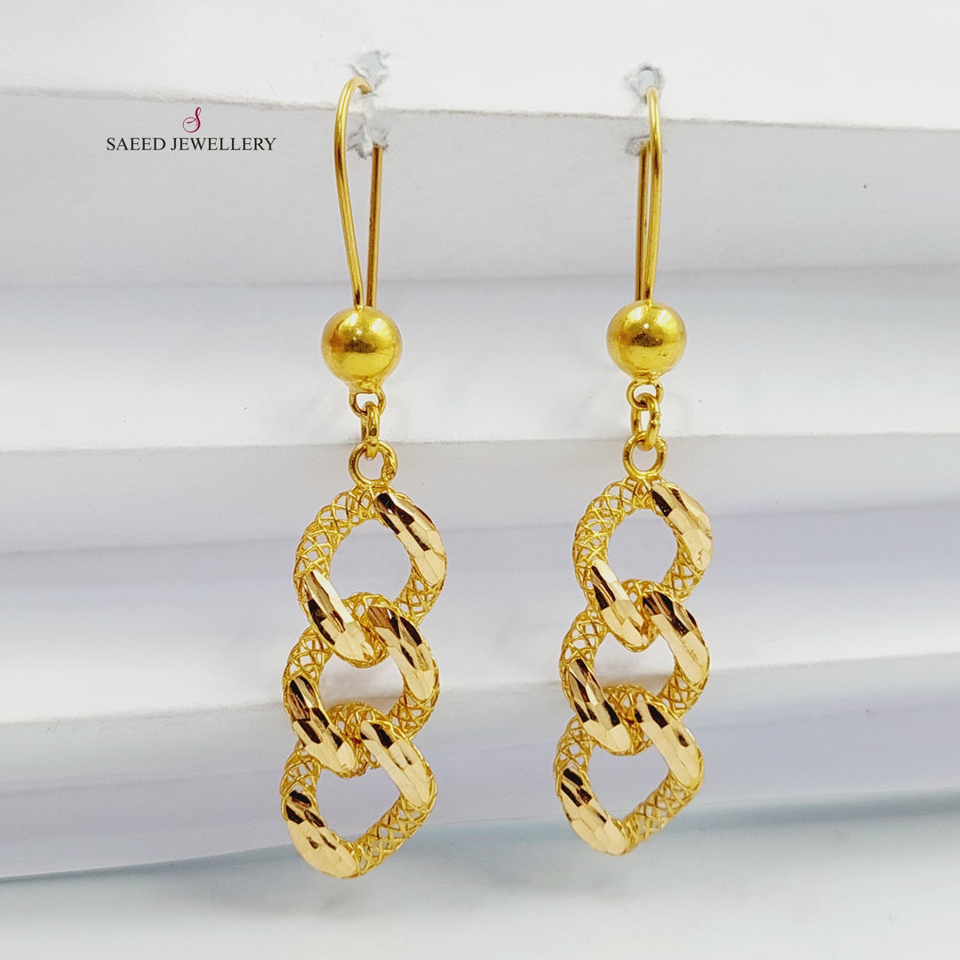 21K Gold Cuban Links Earrings by Saeed Jewelry - Image 1