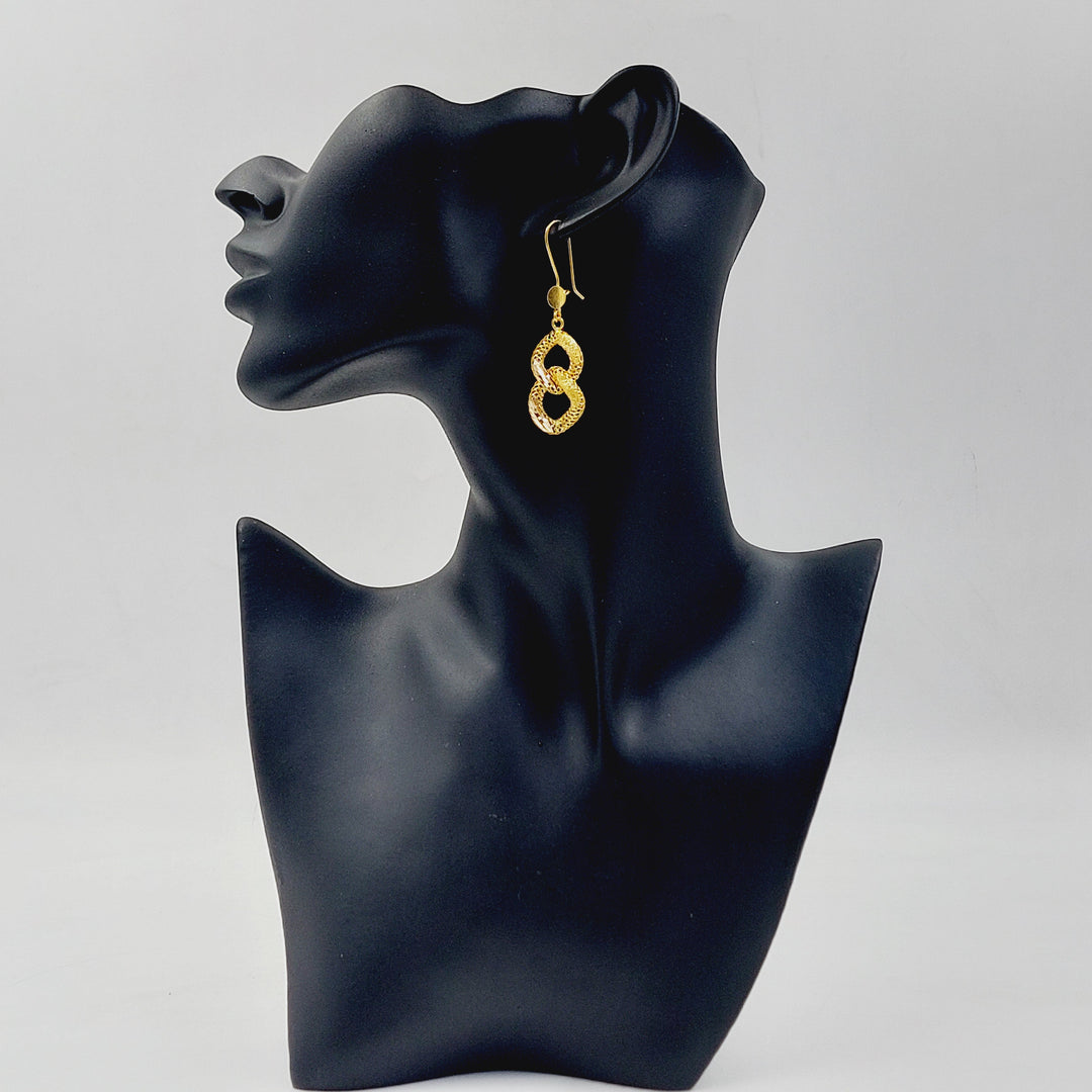 Cuban Links Earrings Made of 21K Gold by Saeed Jewelry 