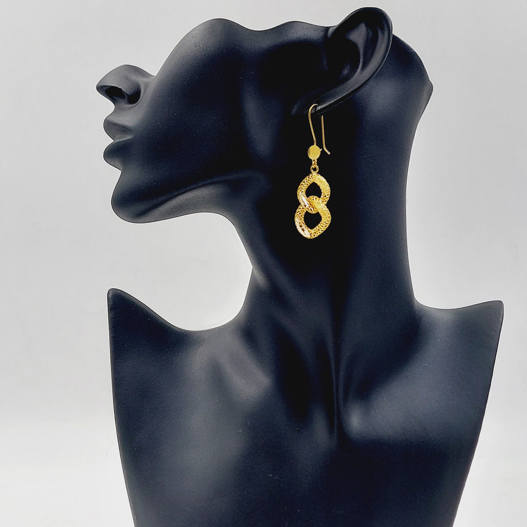 Cuban Links Earrings Made of 21K Gold by Saeed Jewelry 