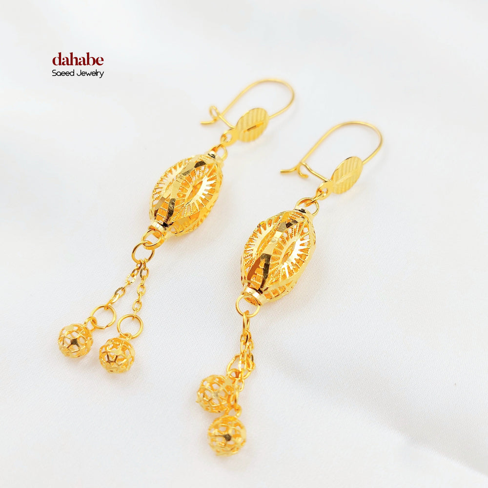 Deluxe Shankle Earrings Made of 21K Gold by Saeed Jewelry 