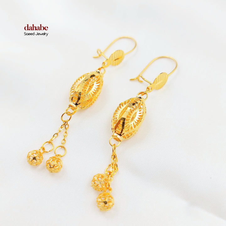 Deluxe Shankle Earrings Made of 21K Gold by Saeed Jewelry 
